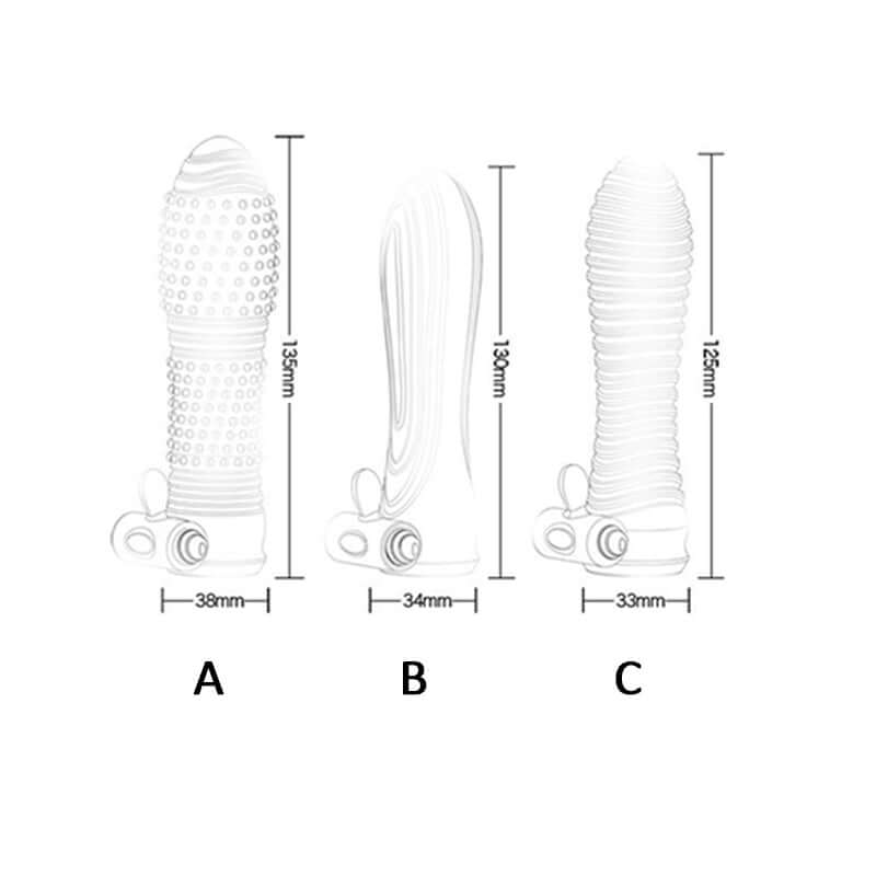 Clear Spiked Cock Sleeve w/ Bullet Vibrator